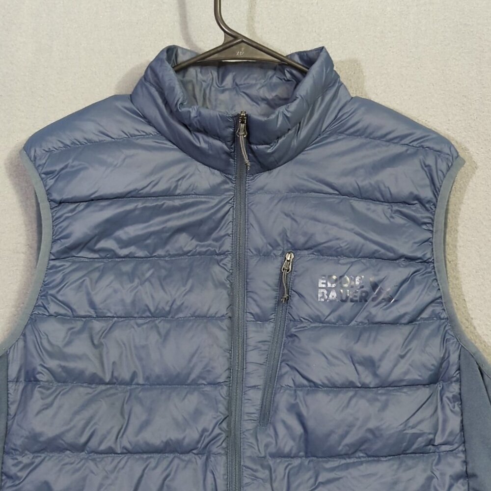 Eddie Bauer Vest Men's M Blue Down 550 Puffer Full Zip Outdoor Hiking Camp - Picture 5 of 12